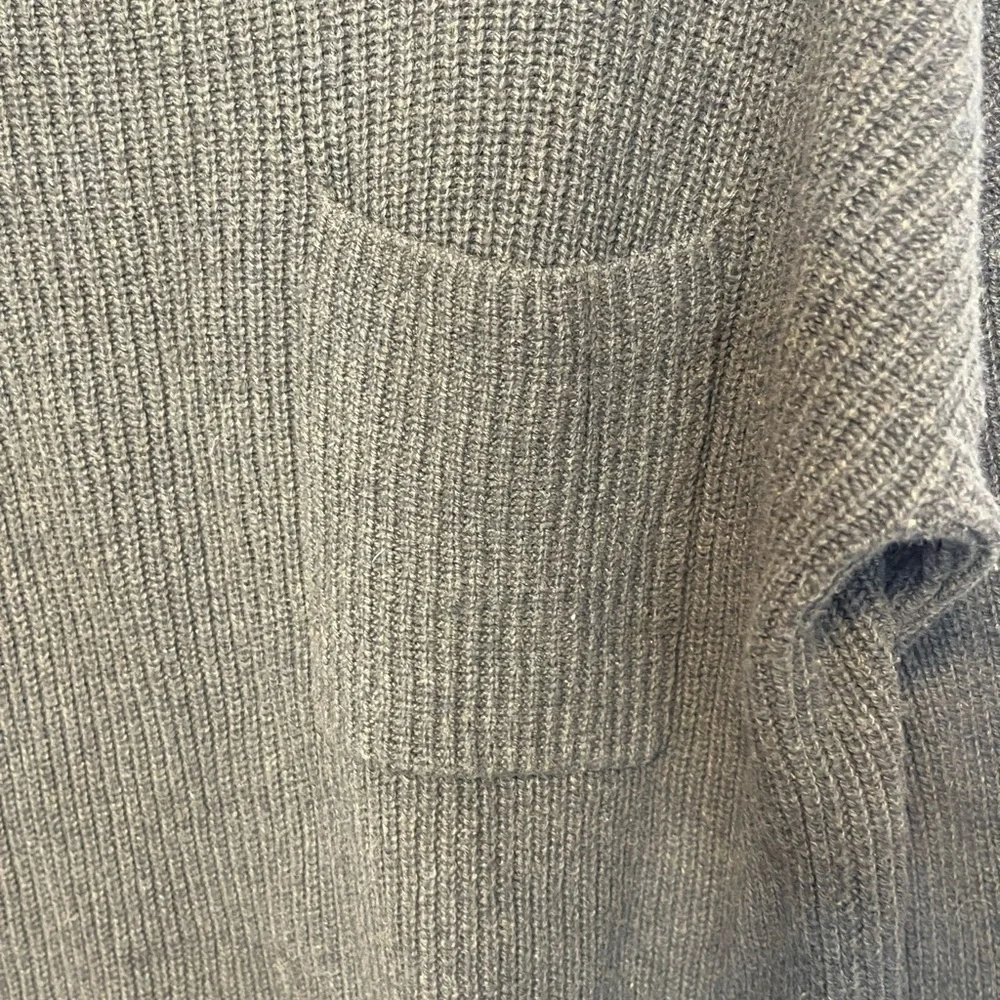 Madewell Thompson Pocket Pullover Sweater Dark Olive Green Oversized Ribbed M